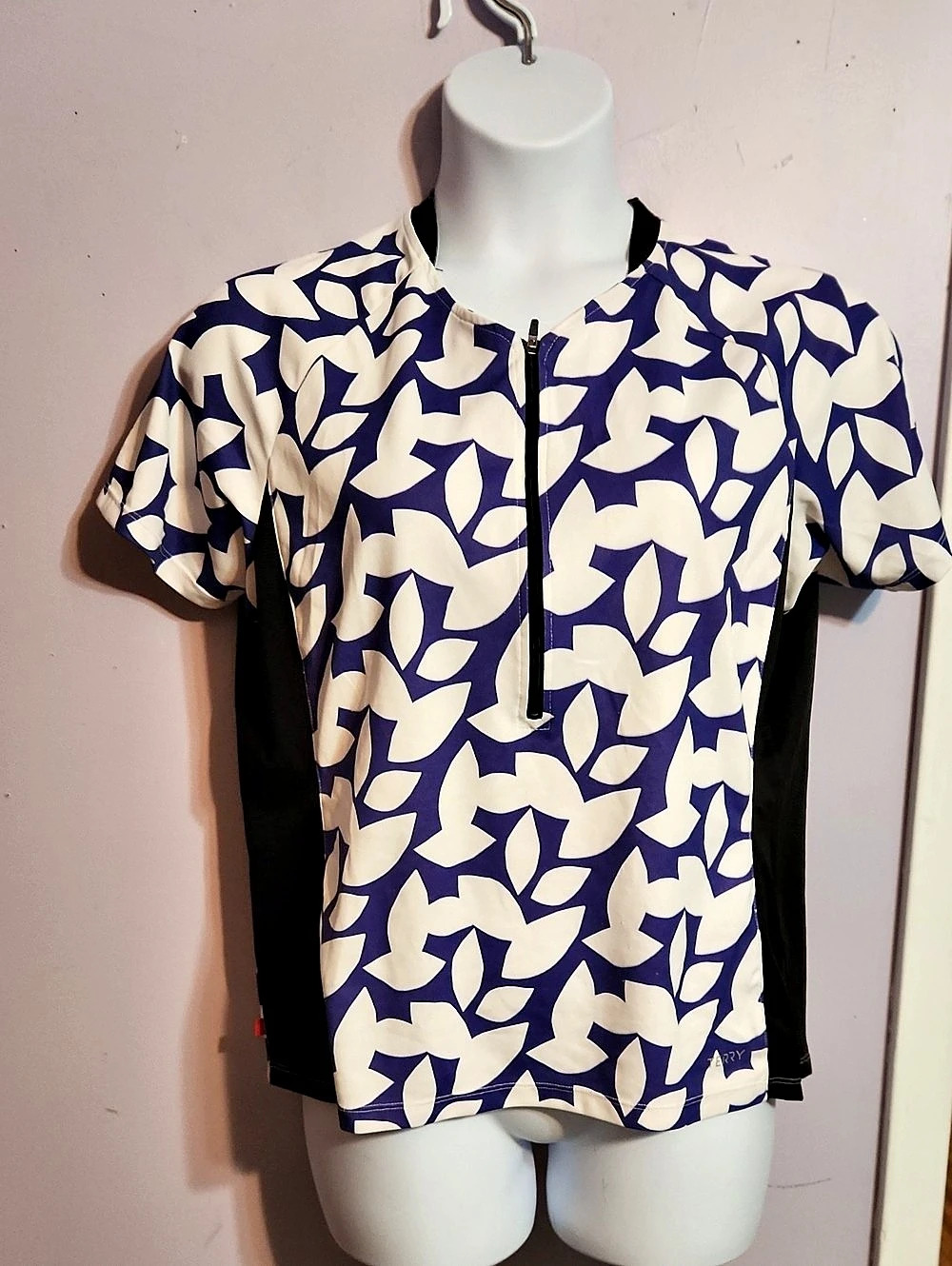 Terry Abstract Short Sleeve Cycling Jersey in Blue & White Like N
